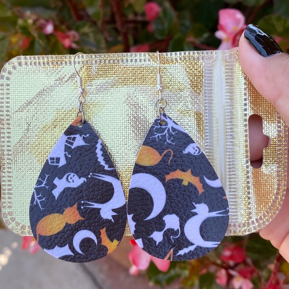 Halloween Teardrop Earrings - Picture 4 of 7